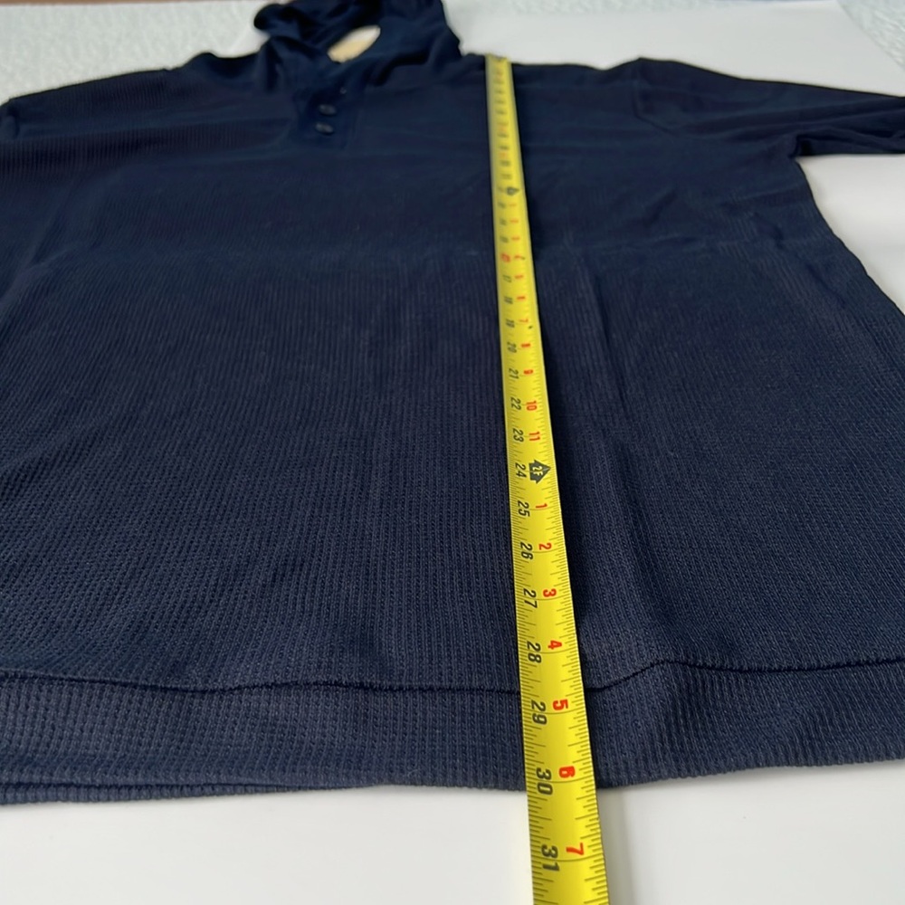 TRUE ROCK Hooded Henley Lightweight Men’s Navy Knit Top XXL - NWT - Picture 4 of 8
